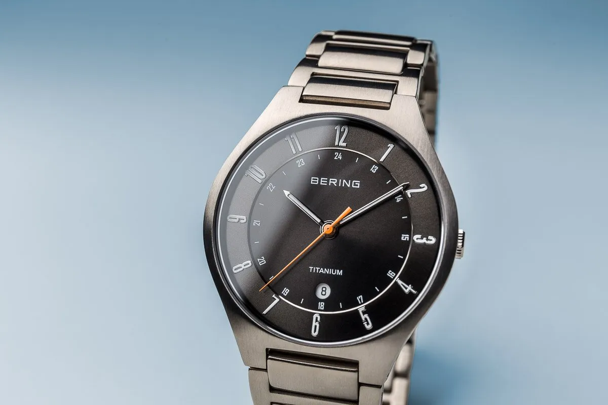 BERING 11739-772 Men's Watch Brushed Silver Titanium Gray Sunray Dial