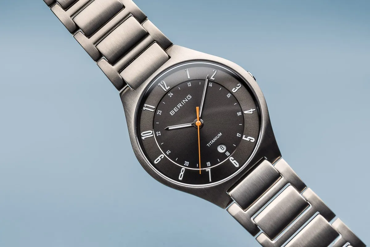 BERING 11739-772 Men's Watch Brushed Silver Titanium Gray Sunray Dial