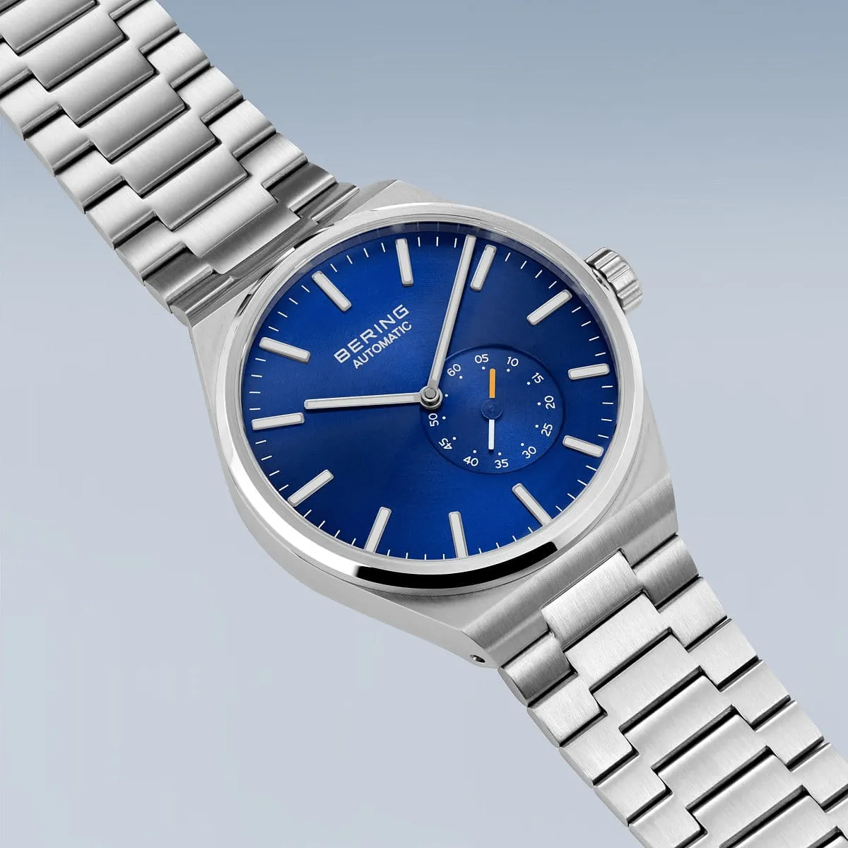 BERING Automatic 41mm Blue Dial Brushed Silver Men's Watch 19441-707