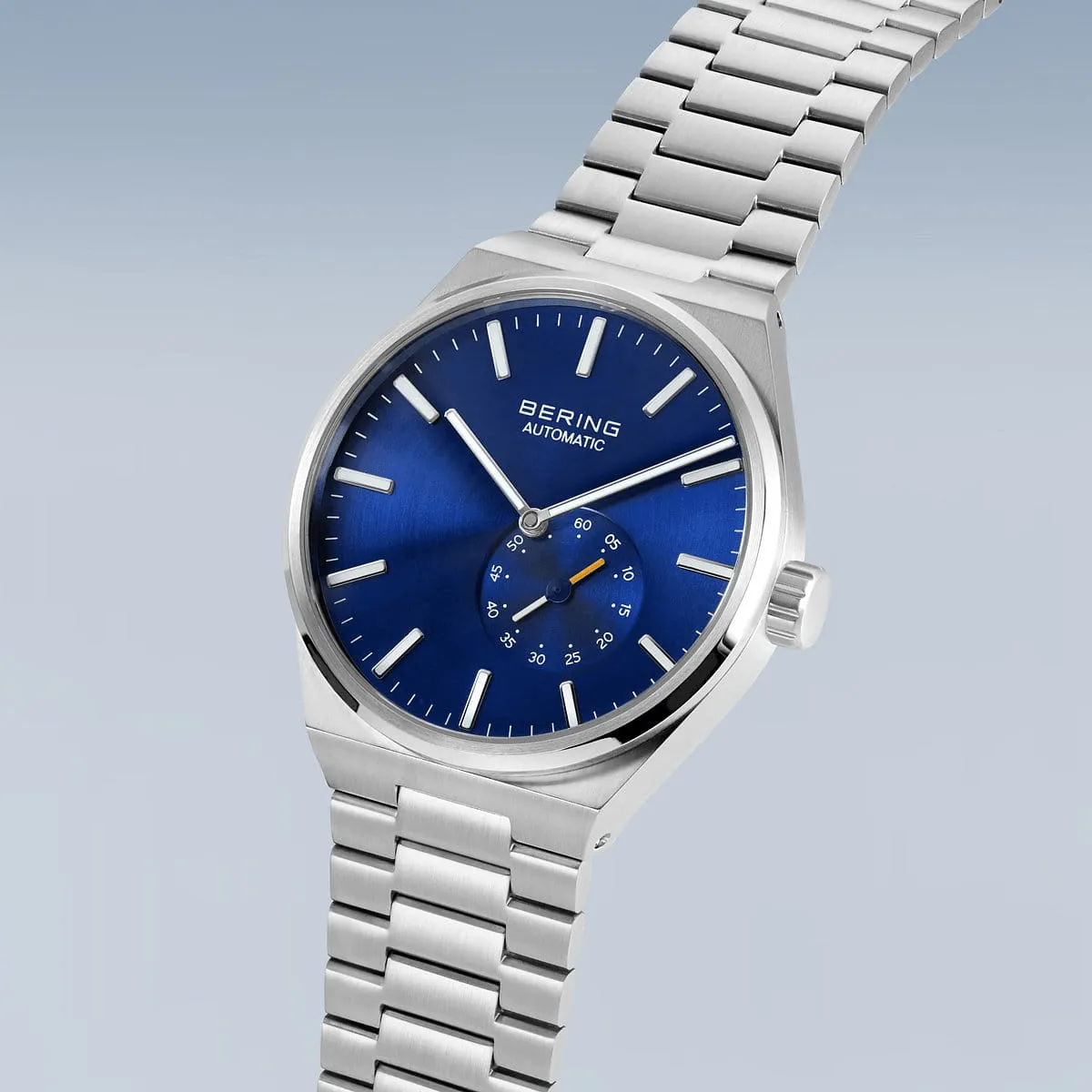 BERING Automatic 41mm Blue Dial Brushed Silver Men's Watch 19441-707
