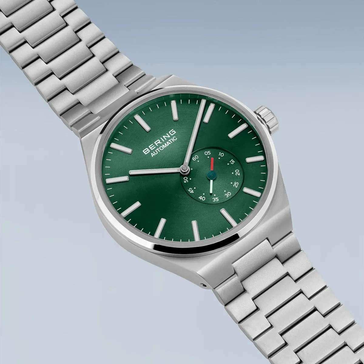 BERING Automatic 41mm Green Dial Matte Silver Men's Watch 19441-708