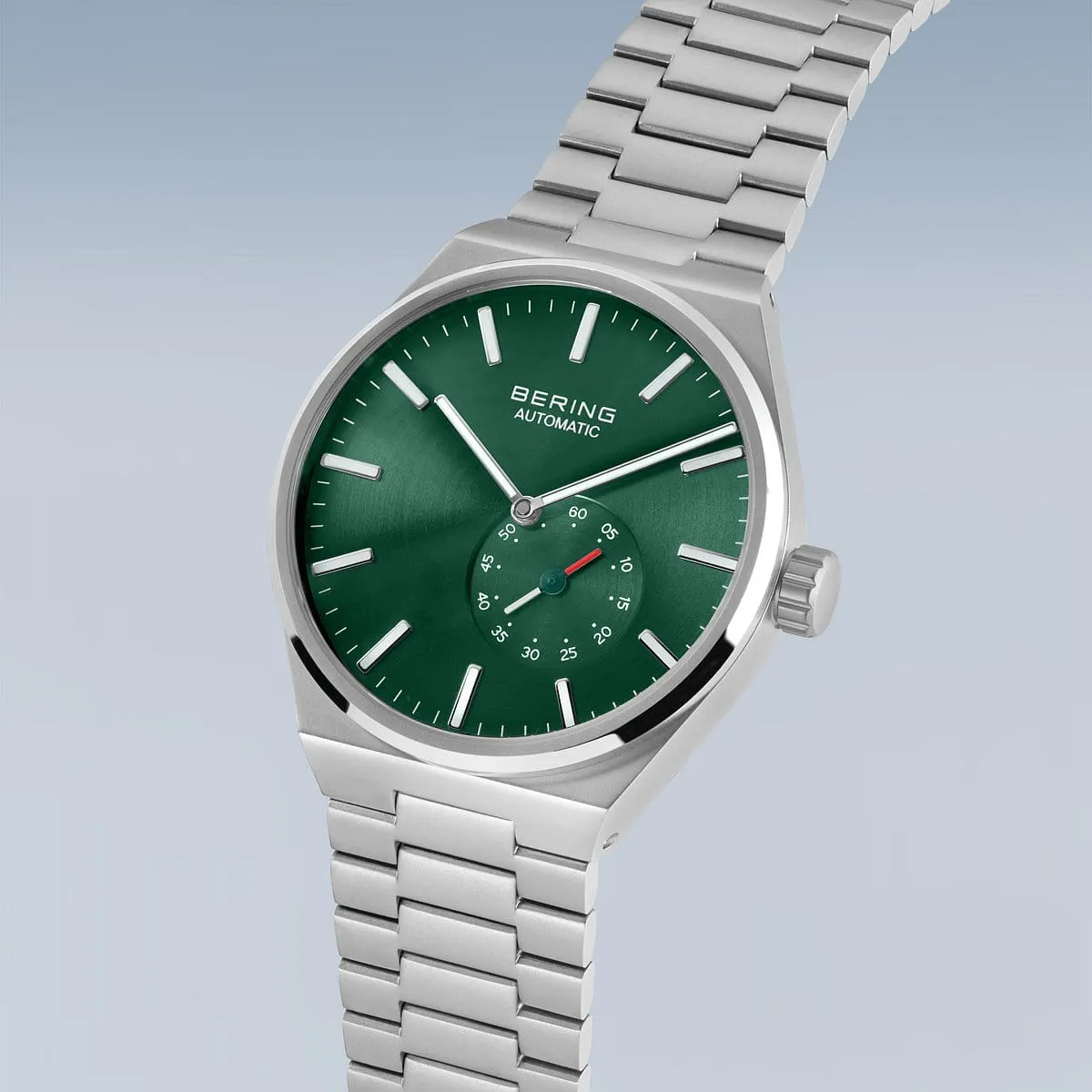 BERING Automatic 41mm Green Dial Matte Silver Men's Watch 19441-708