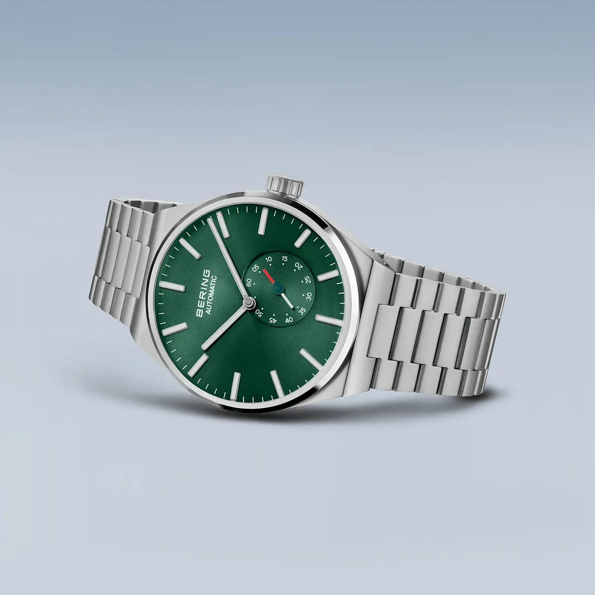 BERING Automatic 41mm Green Dial Matte Silver Men's Watch 19441-708