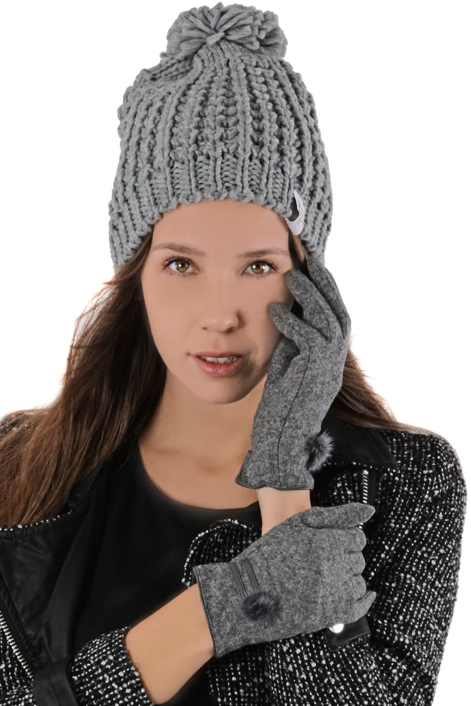 BERN Grey Wool Beanie