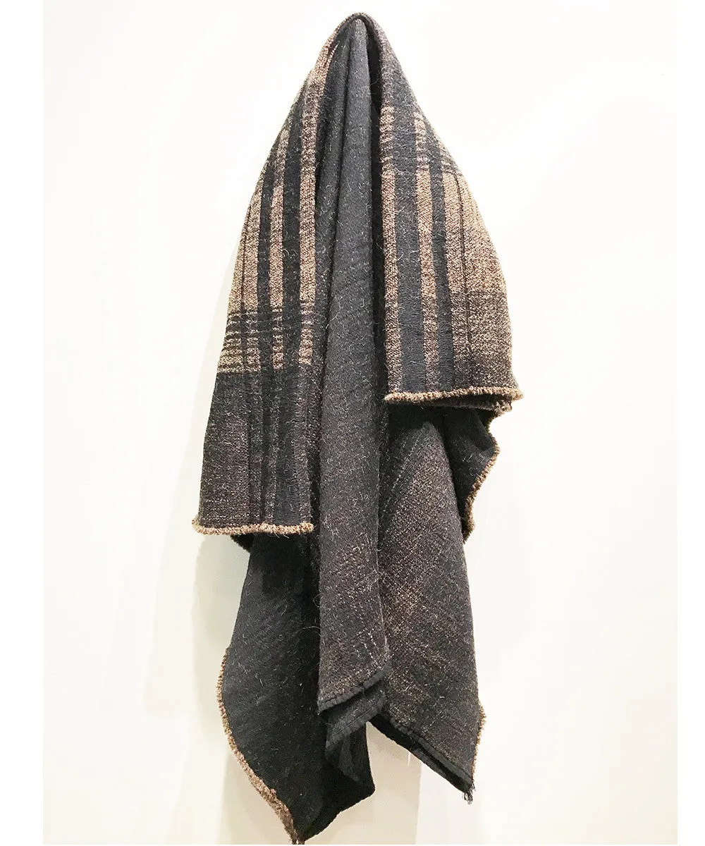 Black and Brown Circuit Hemmed Throw by The Oriole Mill