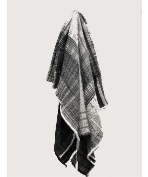 Black and White Circuit Hemmed Throw by The Oriole Mill