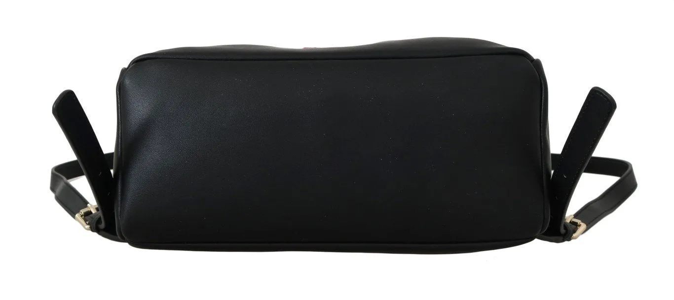 Black Faux Leather Backpack