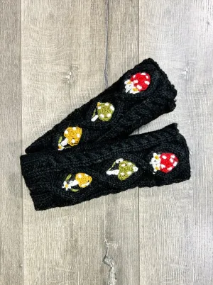 Black Mushroom Wool Handwarmers