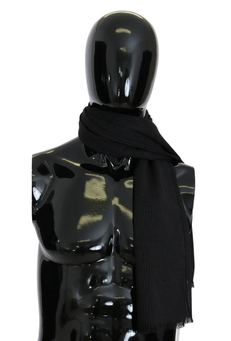 Black Wool Knitted Scarf