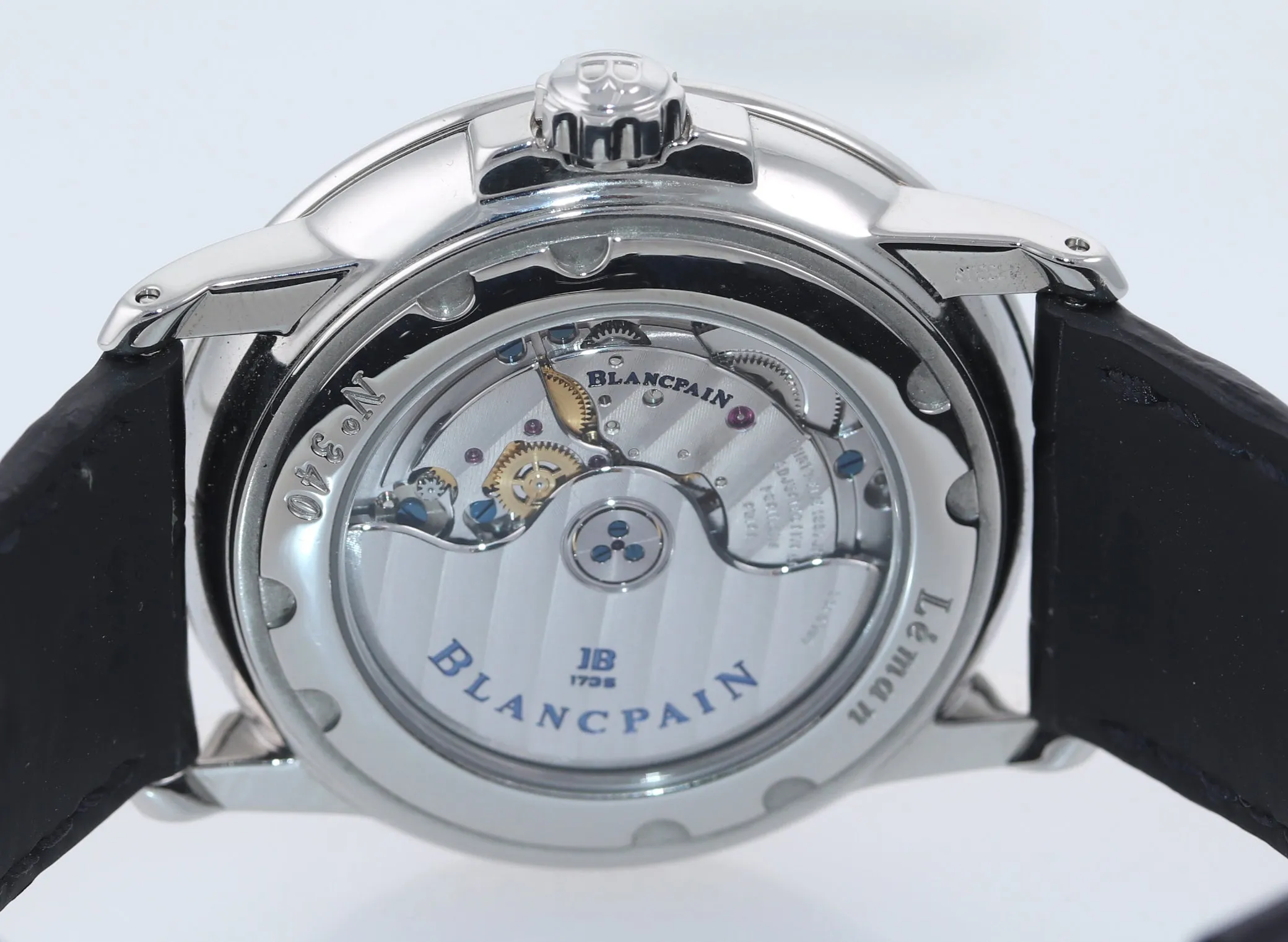 BLANCPAIN LEMAN GRANDE DATE WHITE DIAL Black Strap 40MM 2850-1127-53b Box