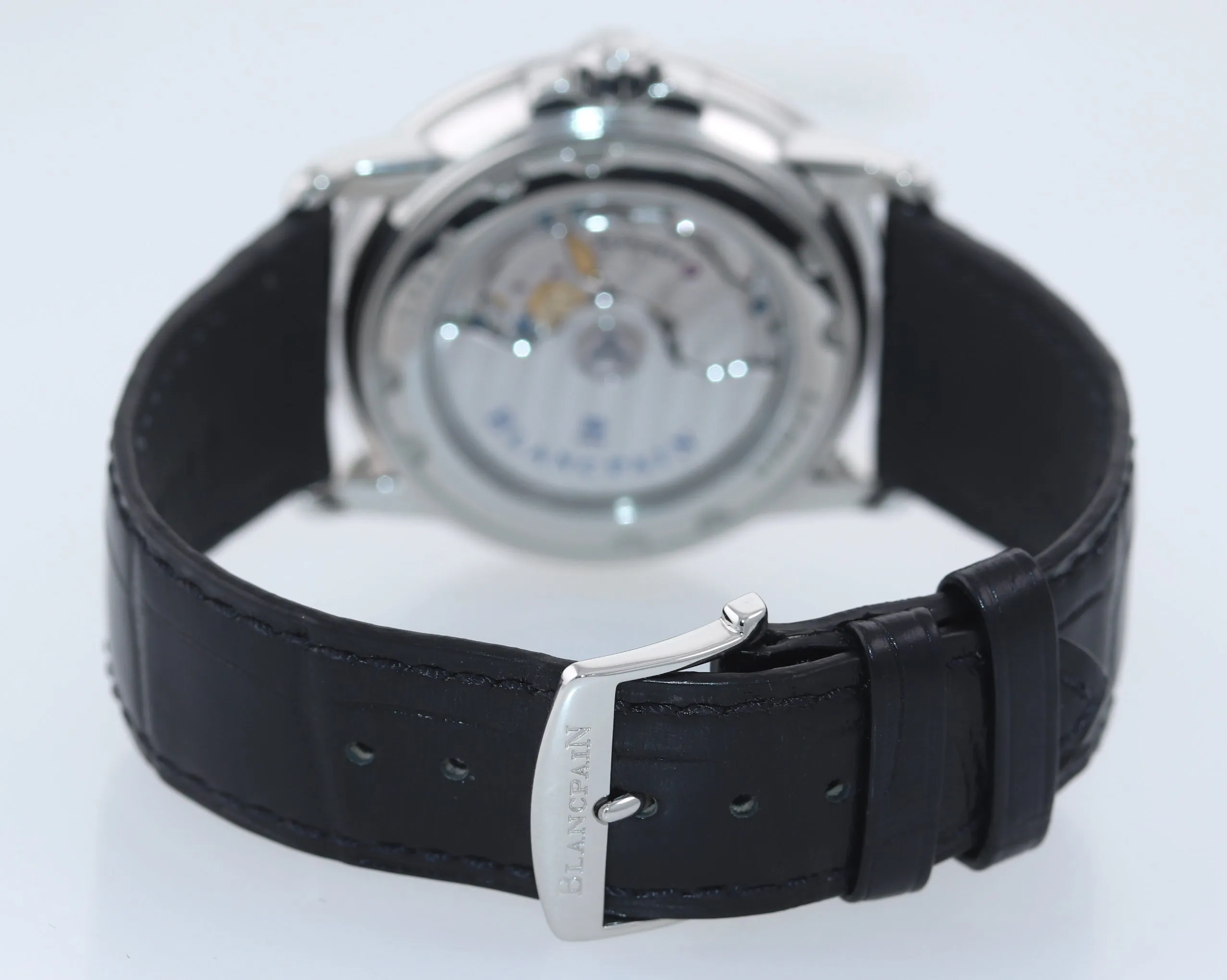 BLANCPAIN LEMAN GRANDE DATE WHITE DIAL Black Strap 40MM 2850-1127-53b Box