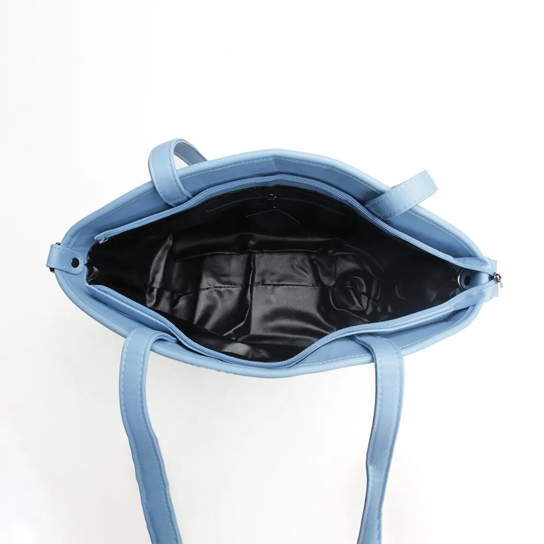 Blue Wide Tote Bag Teddy Bear