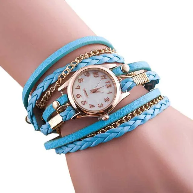 Boho Style Watches Women 2018 Fashion Wrap Around Bracelet Watch Synthetic Leather Quartz-Watch montre femme bayan kol saati