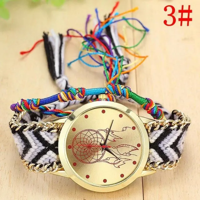 Boho Womens Watches 2018 Native Handmade Ladies Watches Vintage Quartz Watch Dreamcatcher Clock Woman Montre Femme