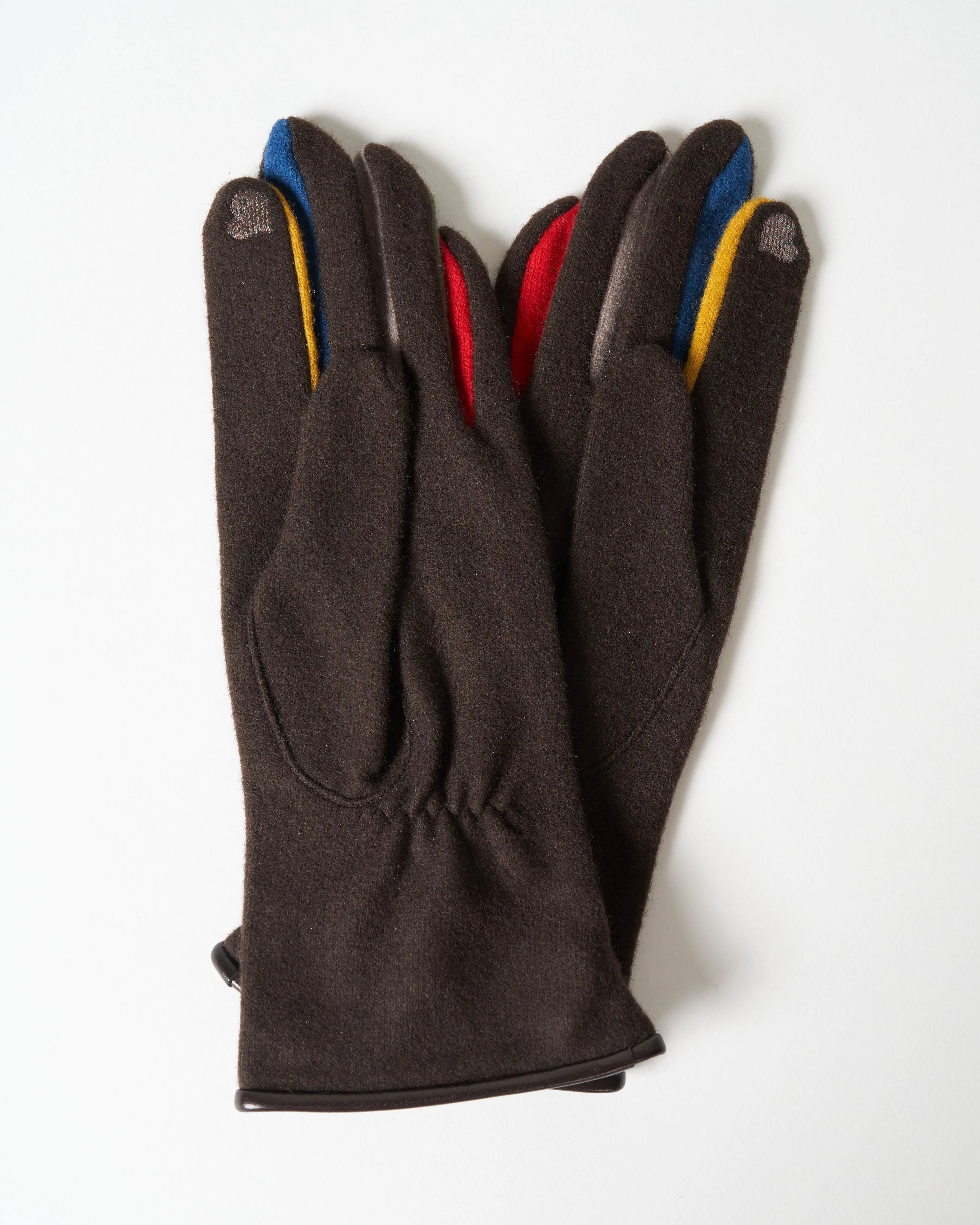 bourget wool texting gloves - brown