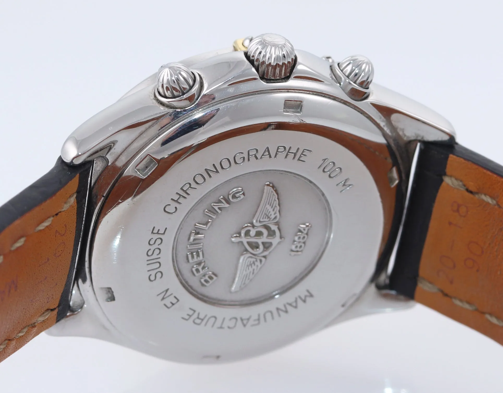 Breitling Chronomat Sirius B53011 Steel 18k Gold Two Tone Quartz Blue Date Watch