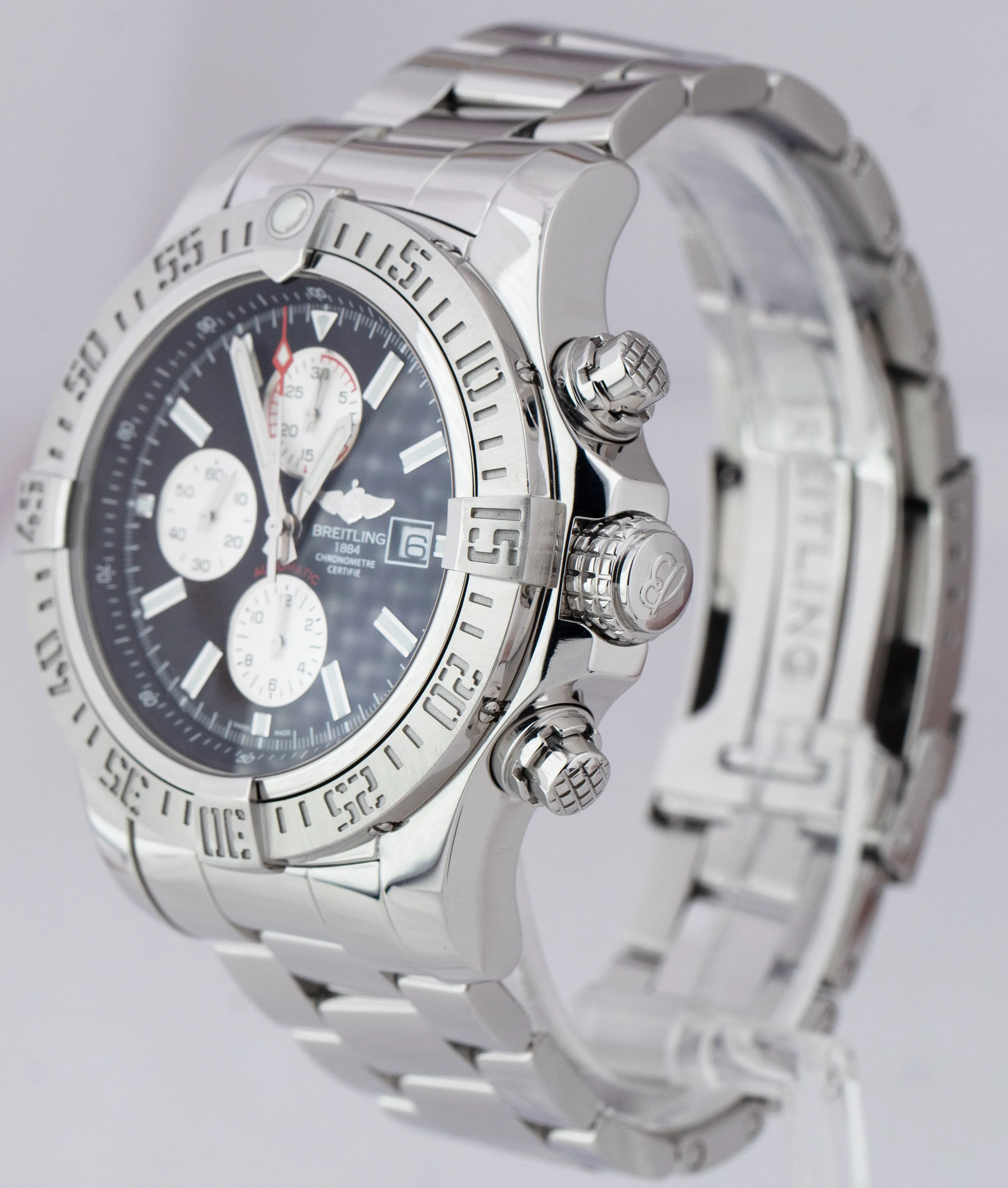 Breitling Super Avenger II Chronograph 48mm Black Stainless Steel A13371 Watch