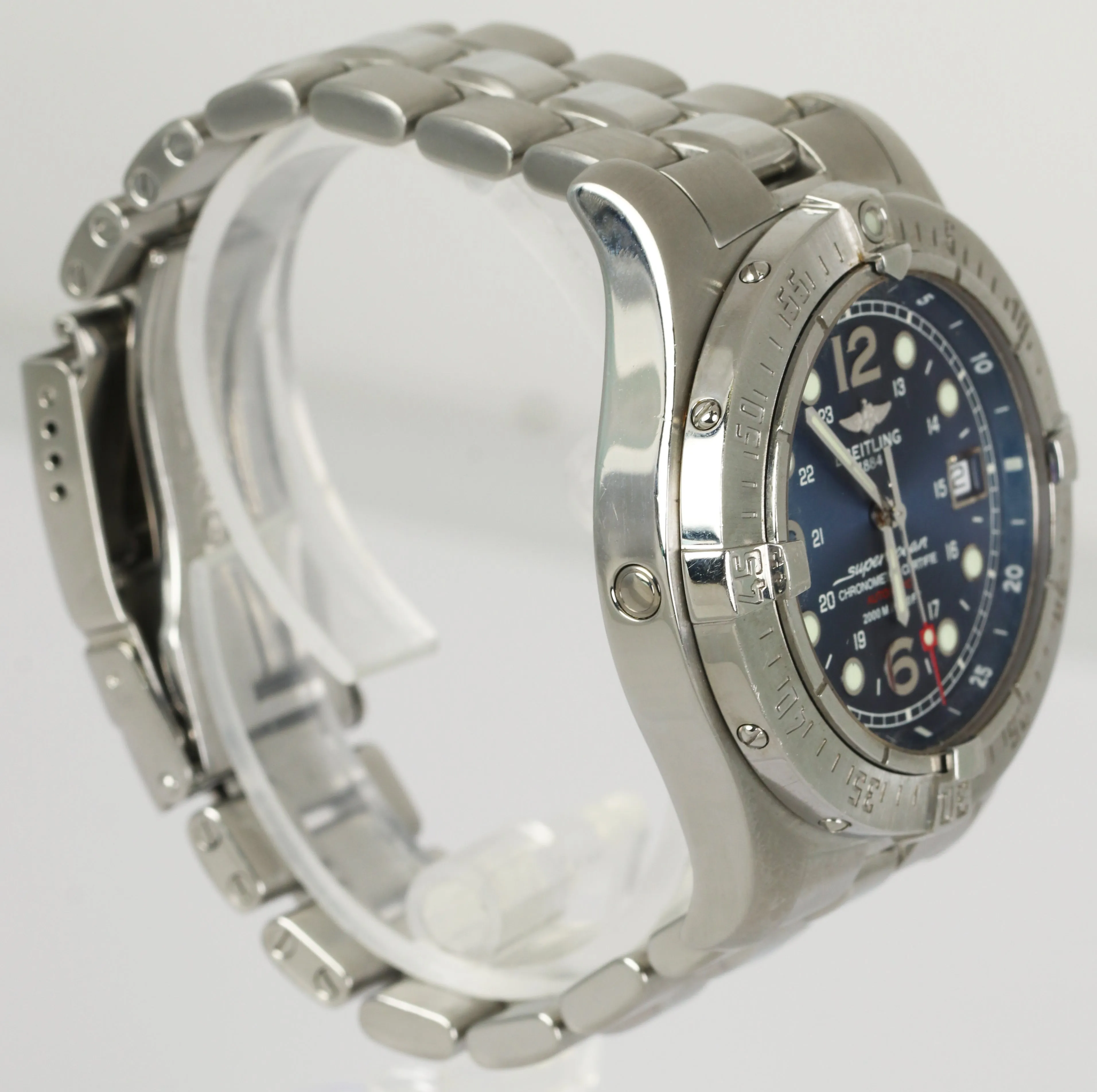 Breitling SuperOcean Steelfish Blue Stainless Steel 44mm Watch A17390 B P
