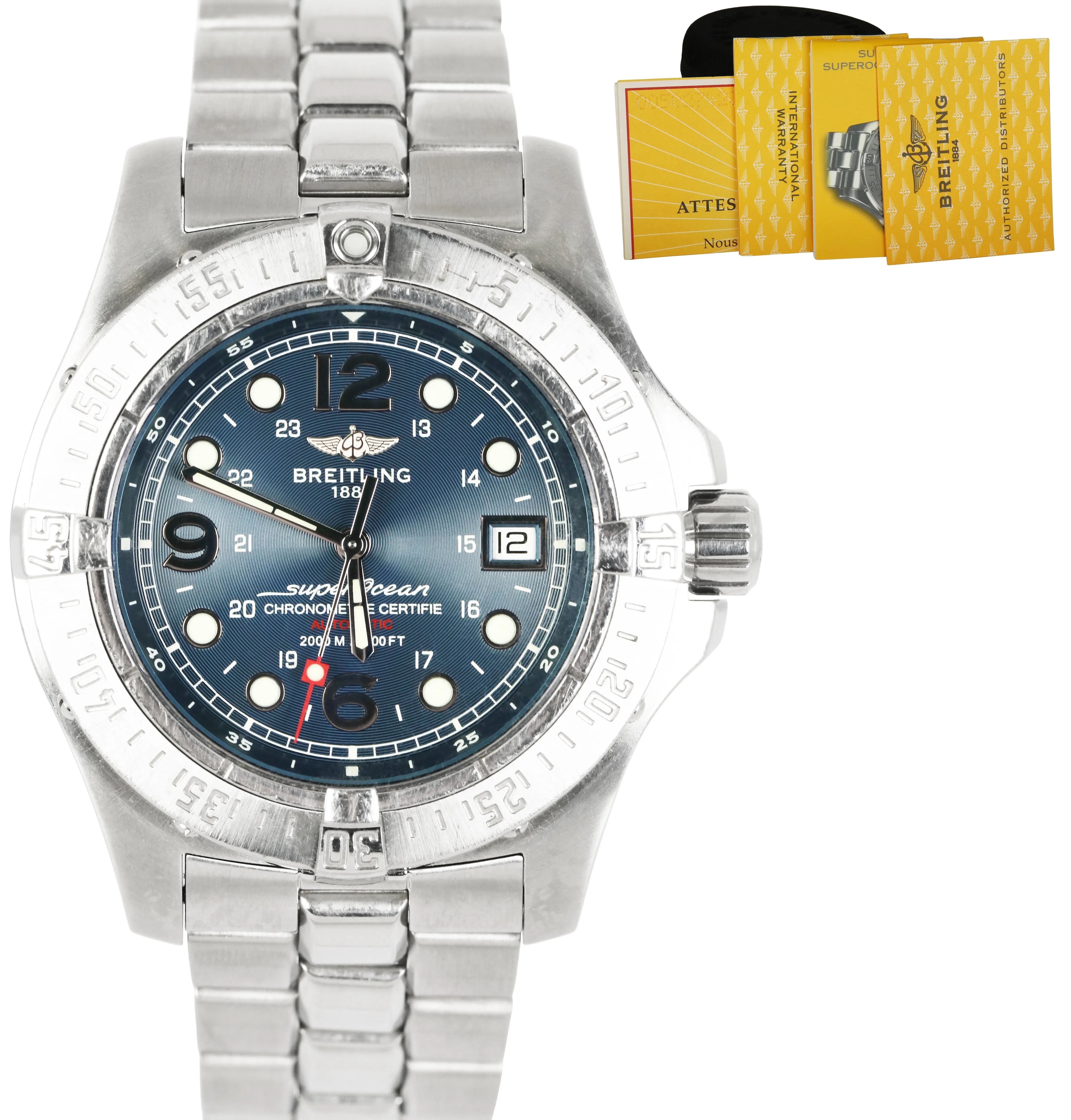 Breitling SuperOcean Steelfish Blue Stainless Steel 44mm Watch A17390 B P