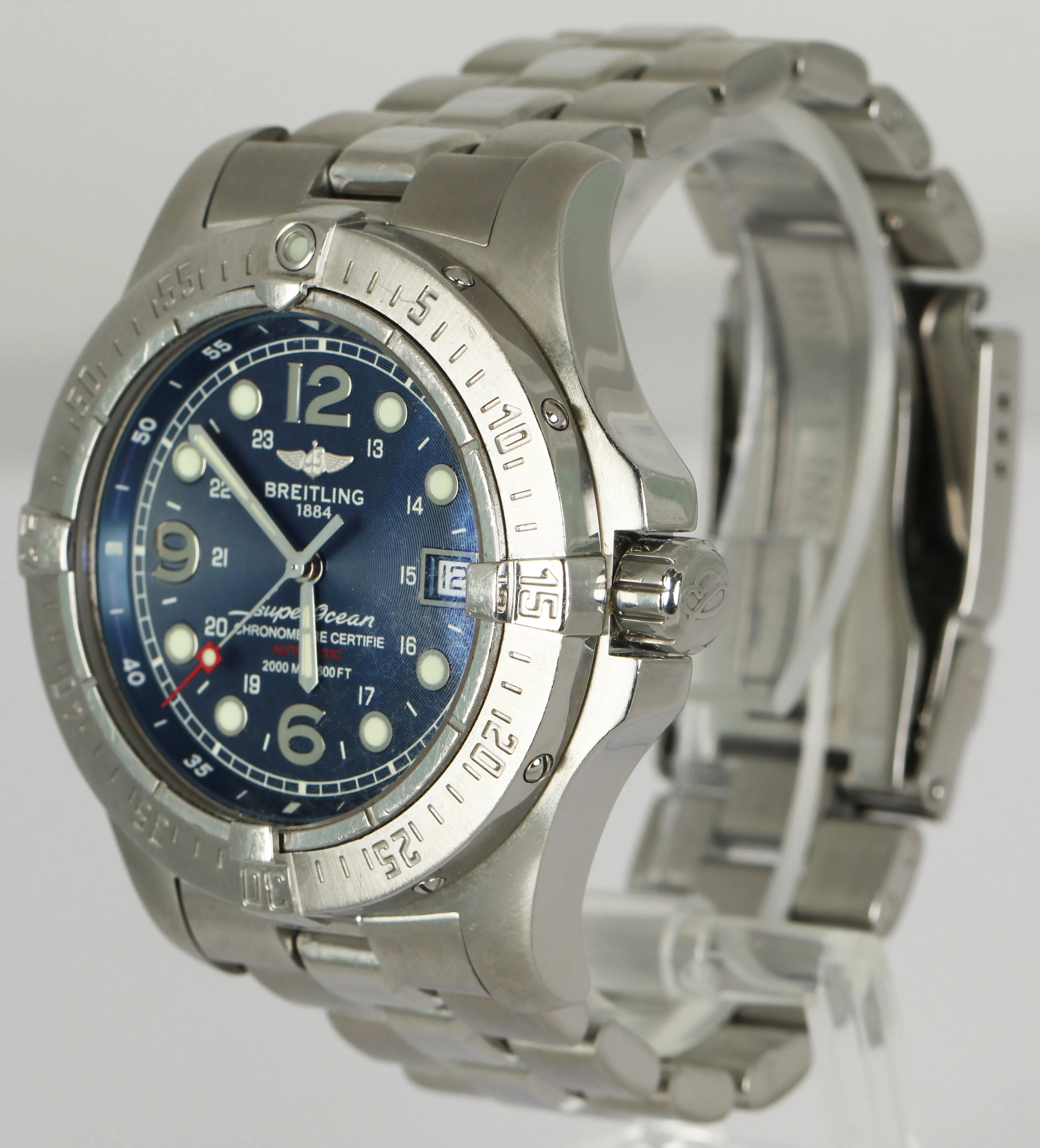Breitling SuperOcean Steelfish Blue Stainless Steel 44mm Watch A17390 B P
