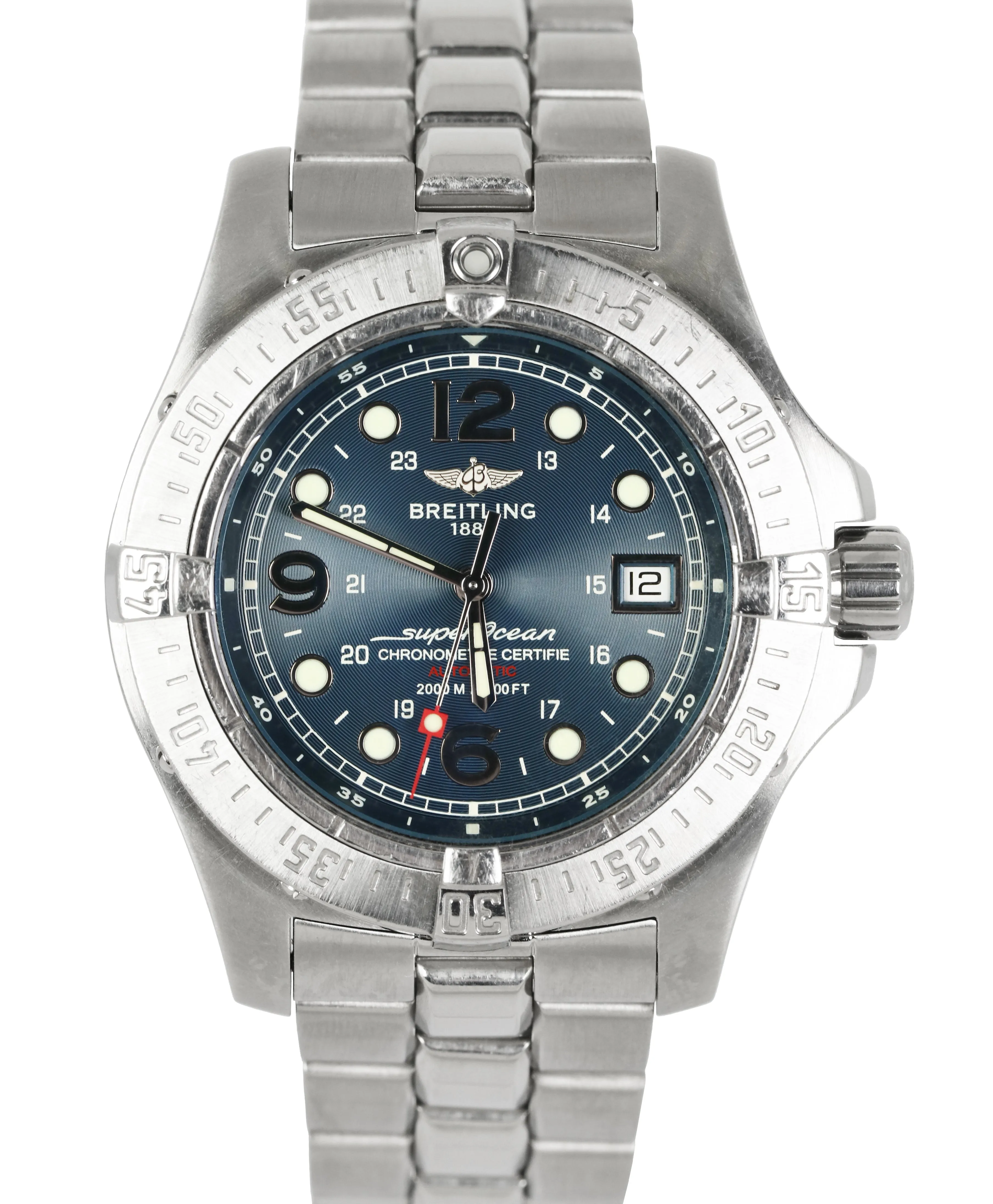 Breitling SuperOcean Steelfish Blue Stainless Steel 44mm Watch A17390 B P