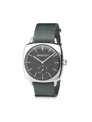 Briston Clubmaster Vintage Steel Small Second Grey Matt Dial Grey Nato Strap 40mm