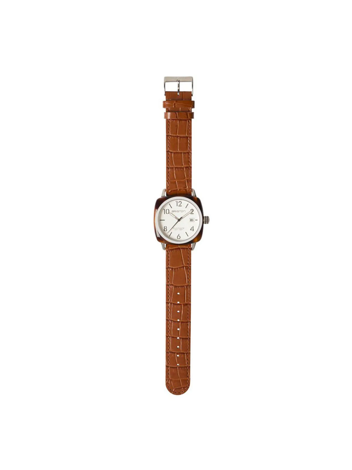 Briston Luxury Leather Strap Brown Alligator Yellow Gold 20mm
