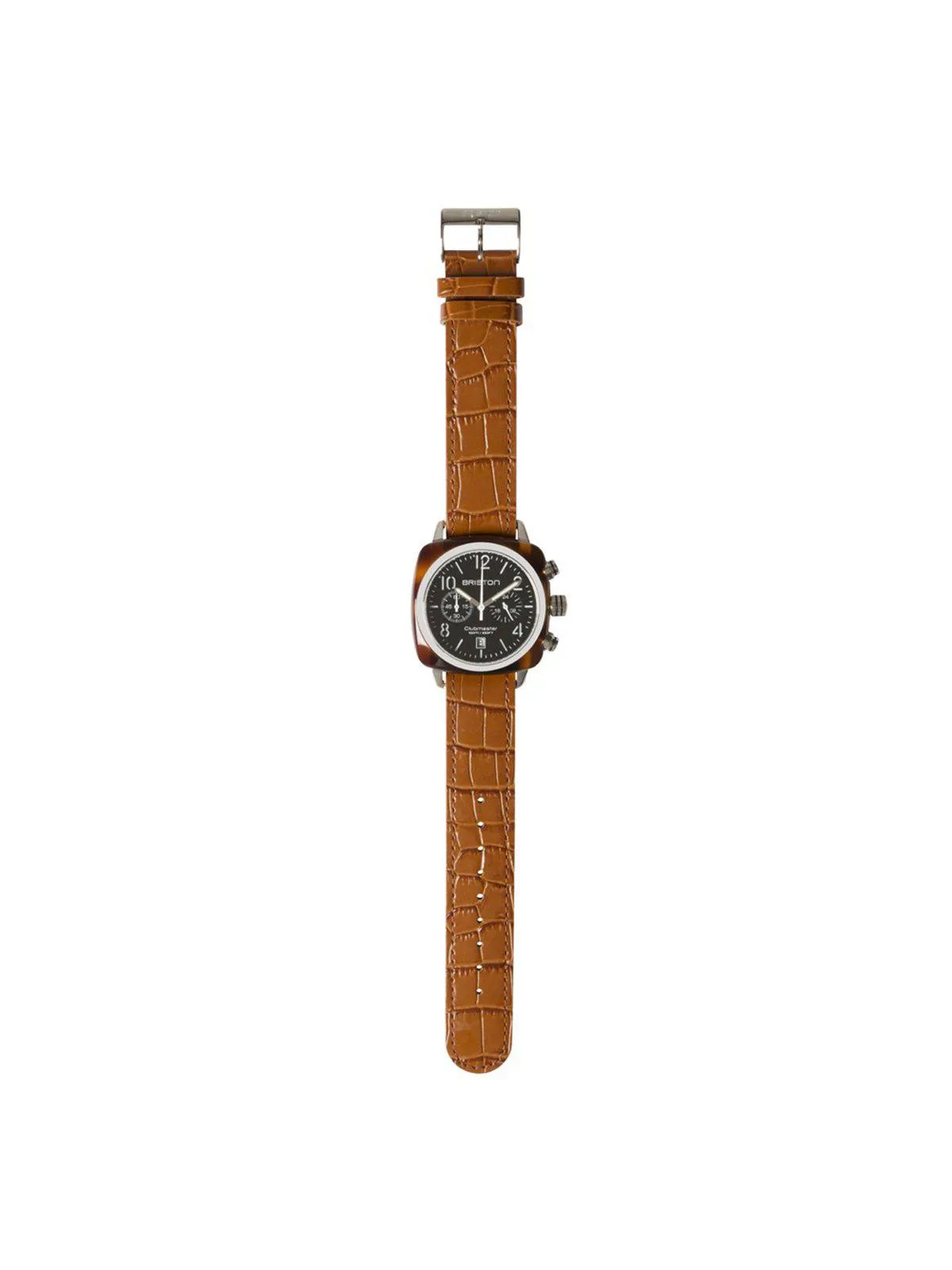 Briston Luxury Leather Strap Brown Alligator Yellow Gold 20mm