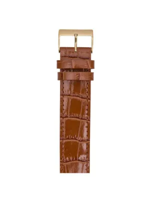 Briston Luxury Leather Strap Brown Alligator Yellow Gold 20mm