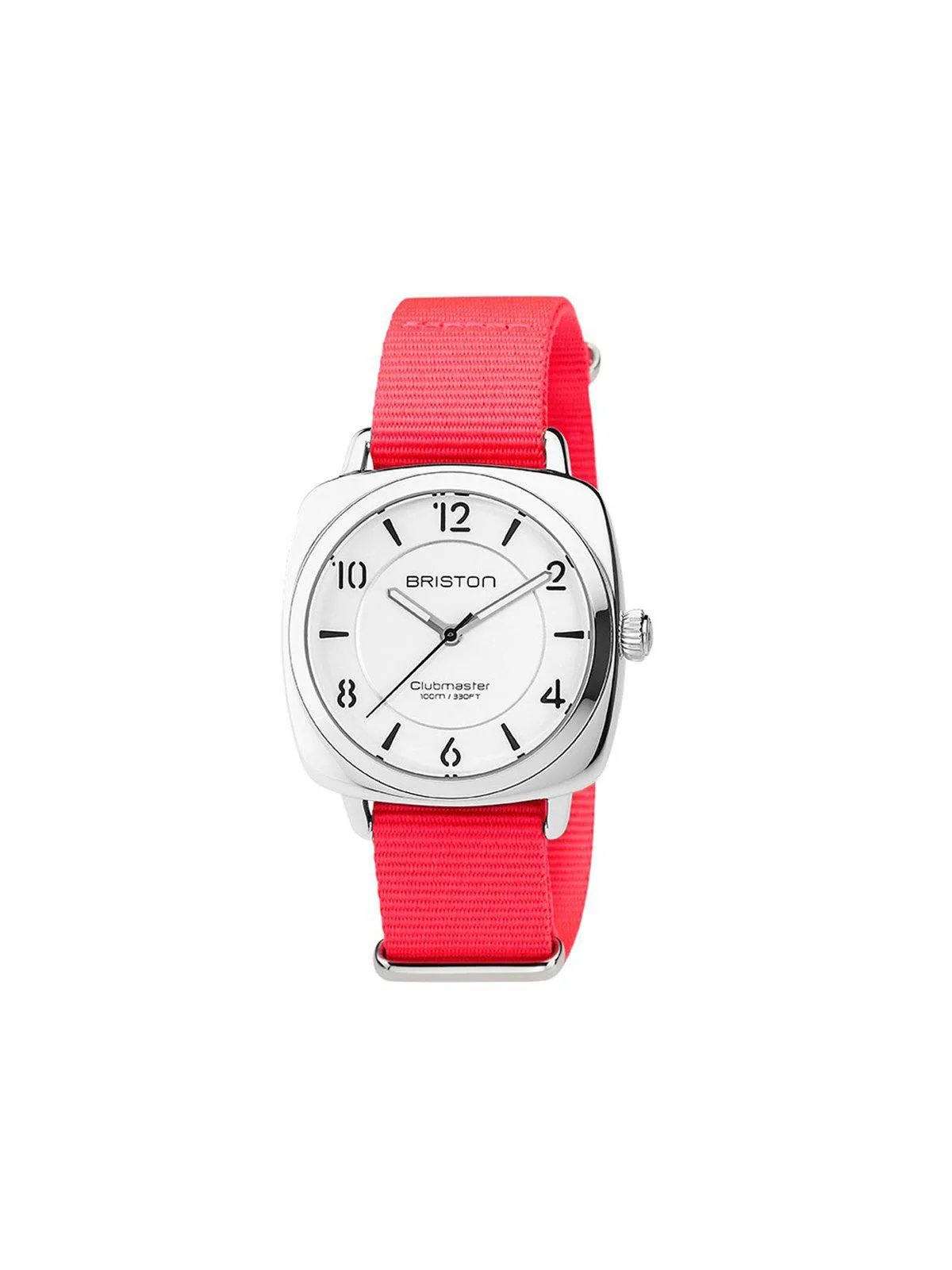 Briston Nato Strap Neon Pink Polished Steel 18mm