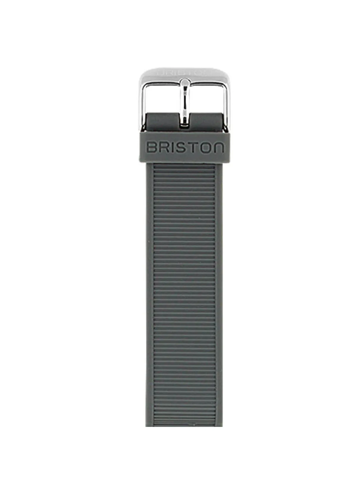 Briston Rubber Strap Grey Polished Steel 20mm