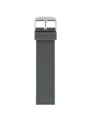 Briston Rubber Strap Grey Polished Steel 20mm