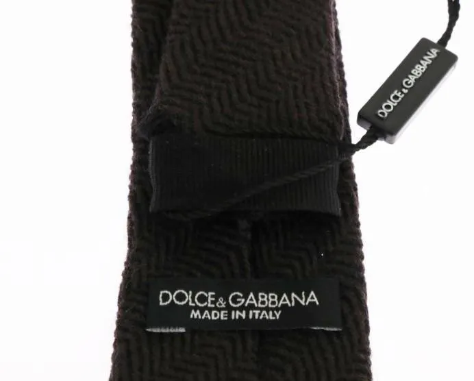 Brown Black Wool Tie