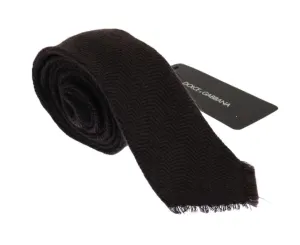 Brown Black Wool Tie