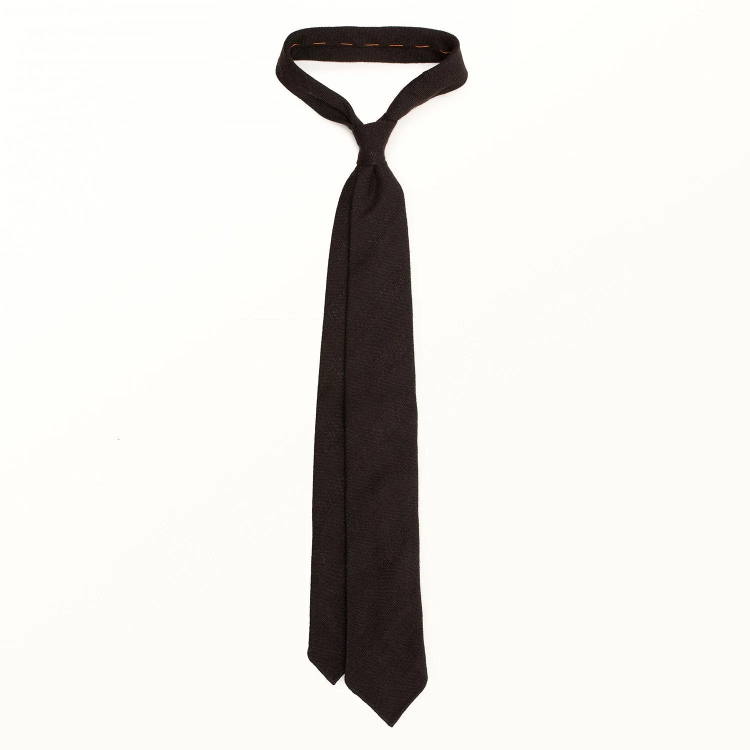 Brown Wool Tie - Subtle Stripe