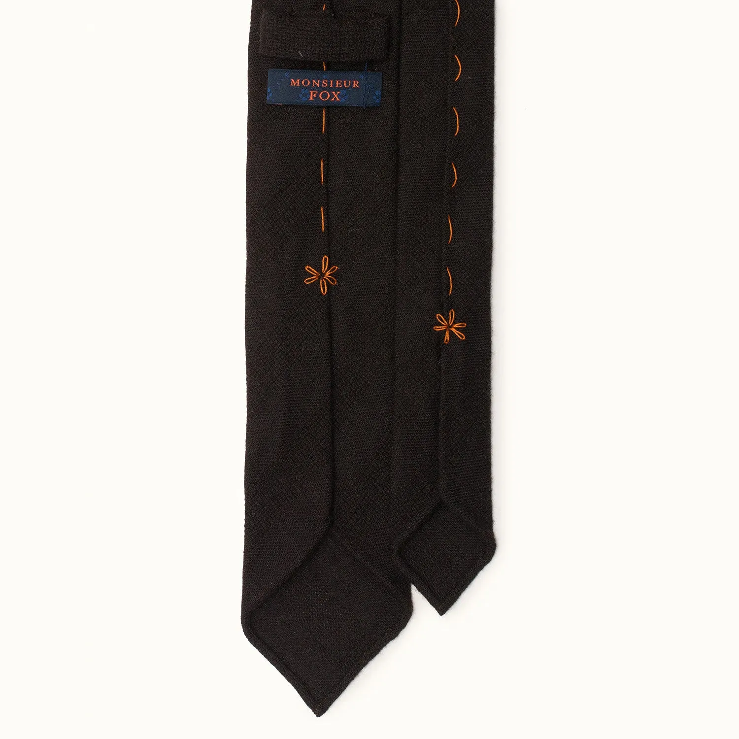 Brown Wool Tie - Subtle Stripe