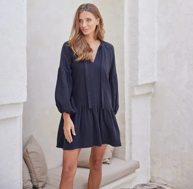 Buddha Wear Bayo Tunic Dress Black