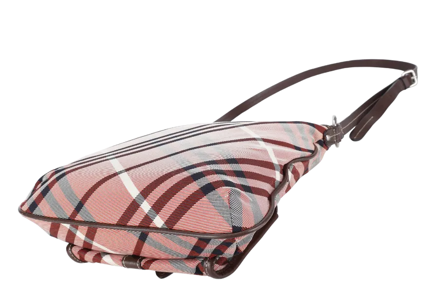 BURBERRY BLUE LABEL NOVA CHECK CROSSBODY BAG PINK CANVAS SILVER HARDWARE NO DUST COVER