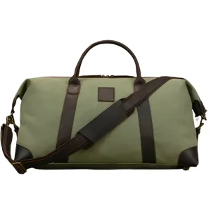 Canvas & Leather Travel Bag for Men Large Shoulder Weekender Bag