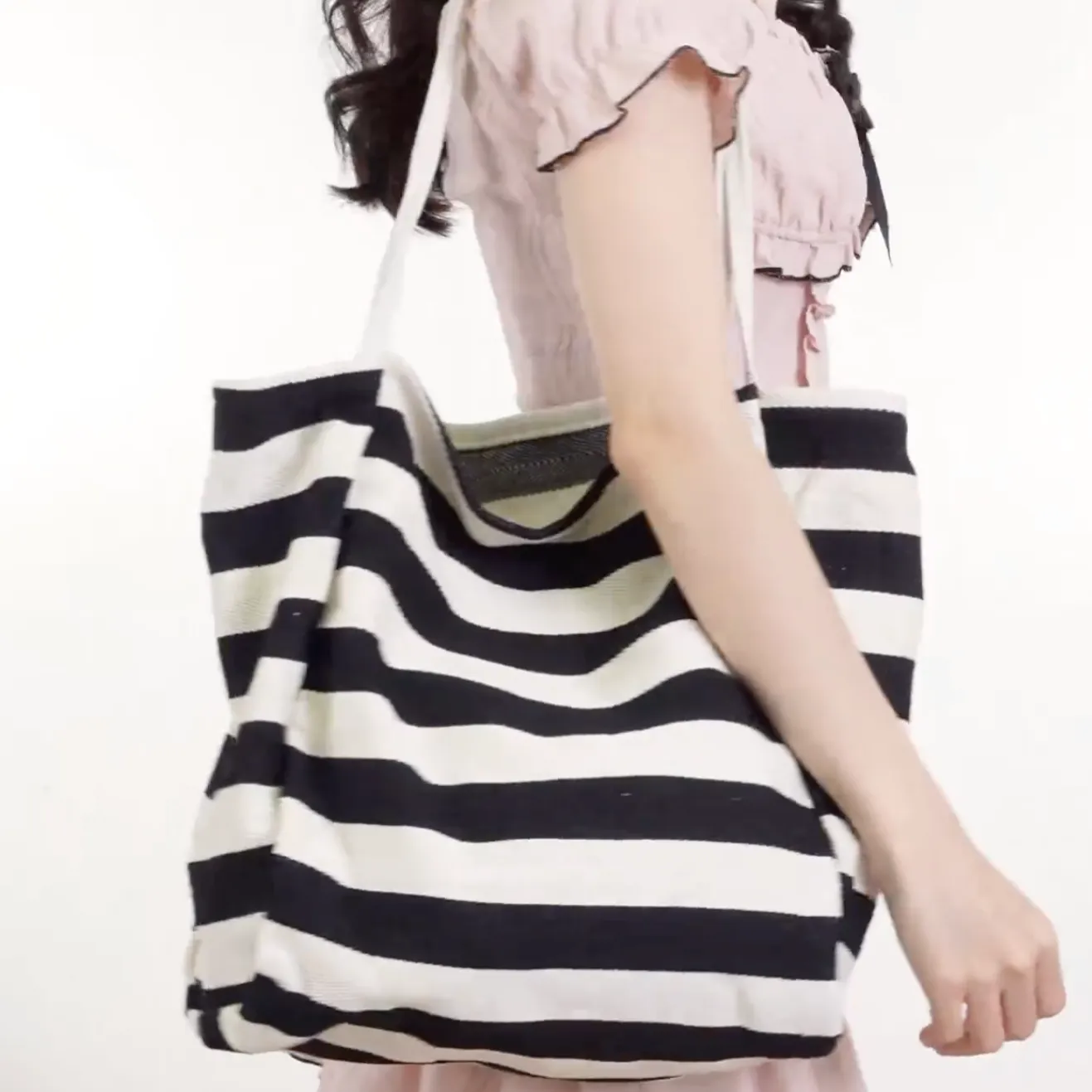 Capri Bold Stripe Casual Canvas Tote