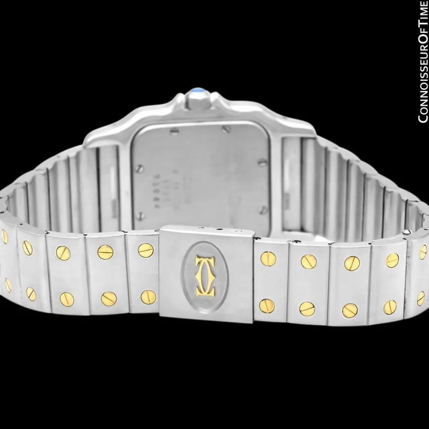 Cartier Santos Galbee Mens Two-Tone Bracelet Stainless Steel & 18K Gold Watch - Box & Papers
