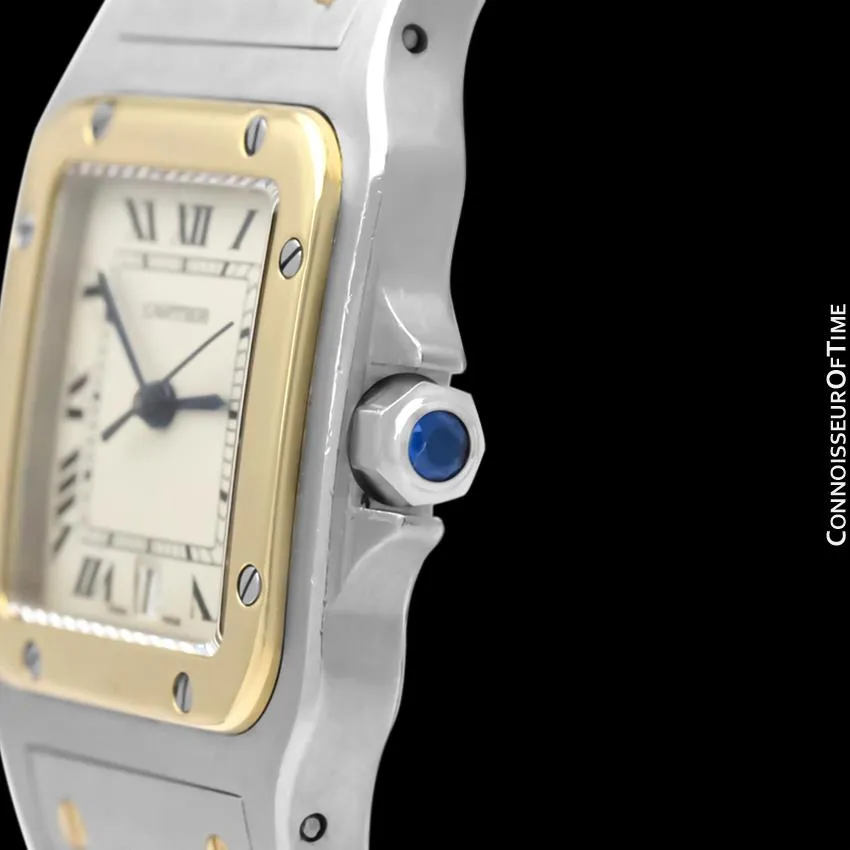 Cartier Santos Galbee Mens Two-Tone Bracelet Stainless Steel & 18K Gold Watch - Box & Papers