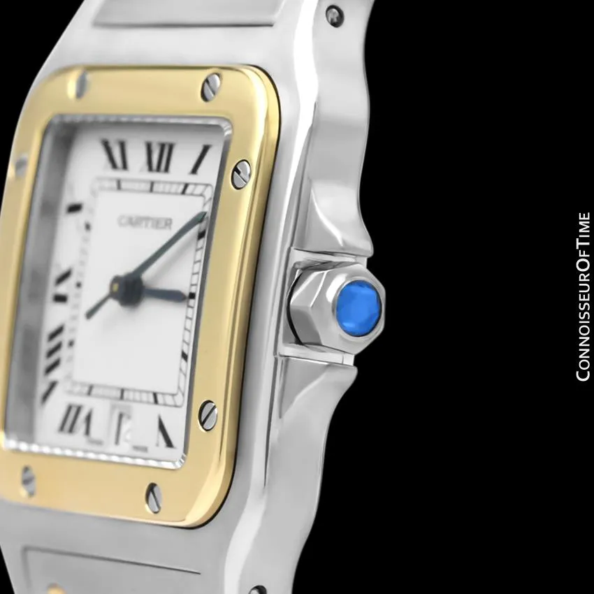 Cartier Santos Galbee Mens Two-Tone Bracelet Watch with Date - Stainless Steel & 18K Gold
