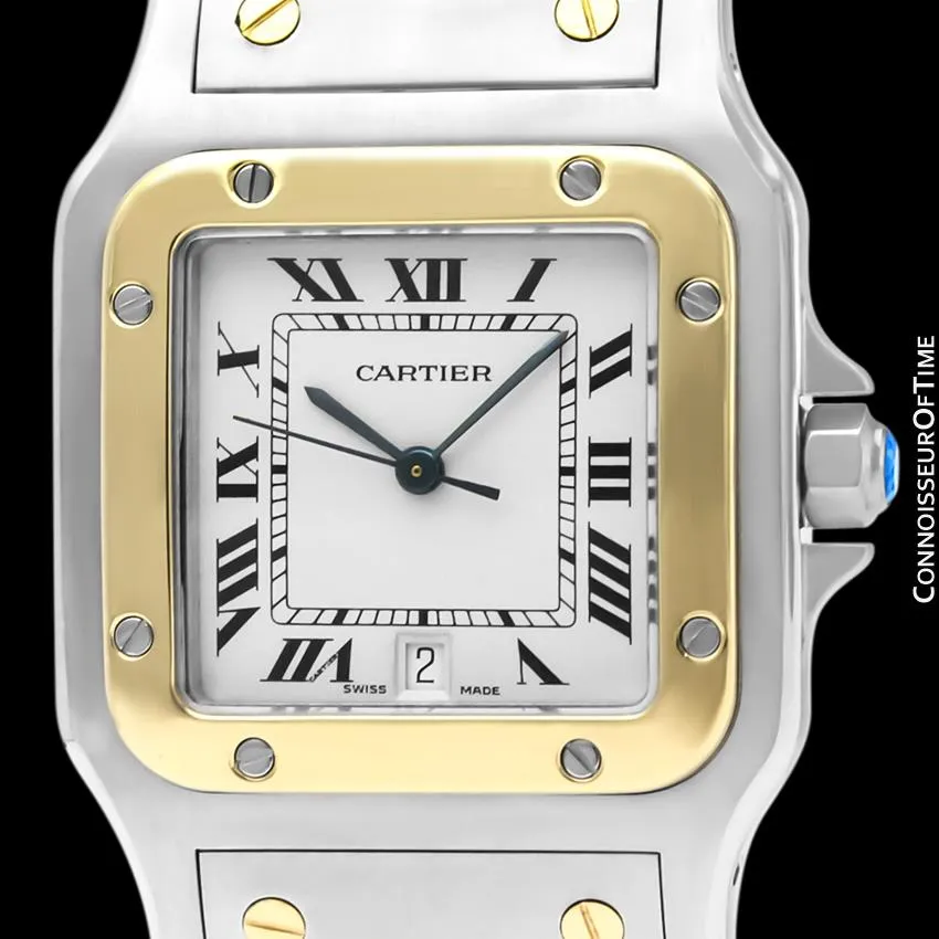 Cartier Santos Galbee Mens Two-Tone Bracelet Watch with Date - Stainless Steel & 18K Gold