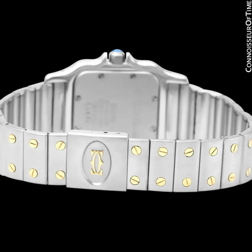 Cartier Santos Galbee Mens Two-Tone Bracelet Watch with Date - Stainless Steel & 18K Gold
