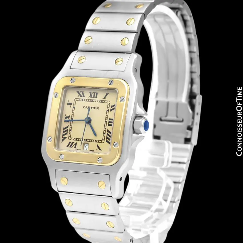 Cartier Santos Galbee Mens Two-Tone Bracelet Watch with Date - Stainless Steel & 18K Gold