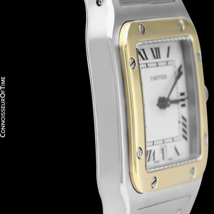 Cartier Santos Galbee Mens Two-Tone Bracelet Watch with Date - Stainless Steel & 18K Gold