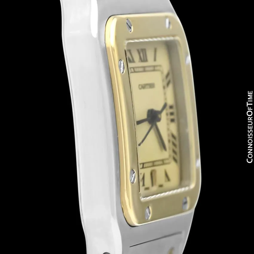Cartier Santos Galbee Mens Two-Tone Bracelet Watch with Date - Stainless Steel & 18K Gold