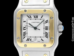 Cartier Santos Galbee Mens Two-Tone Bracelet Watch with Date - Stainless Steel & 18K Gold