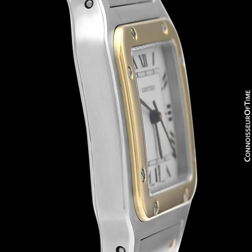 Cartier Santos Galbee Mens Two-Tone Bracelet Watch with Date - Stainless Steel & 18K Gold
